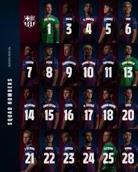 巴萨新赛季号码：特尔施特根1号，亚马尔10号，巴尔德吉28号